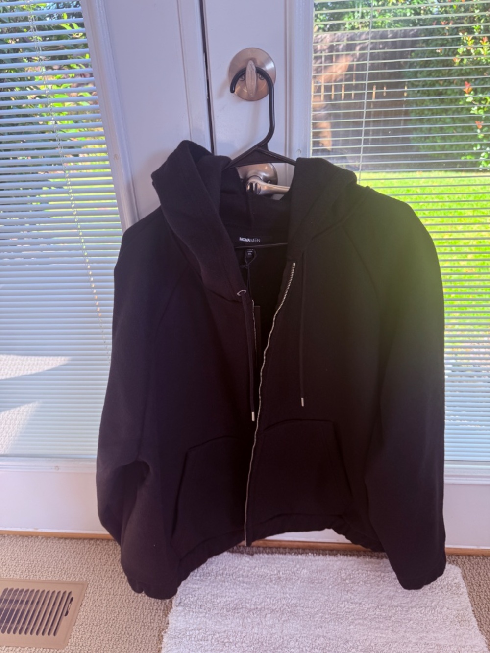 Fashion Nova Men Fuzzy Premium Zip Up Hoodie Black XXL NWT - Picture 2 of 6